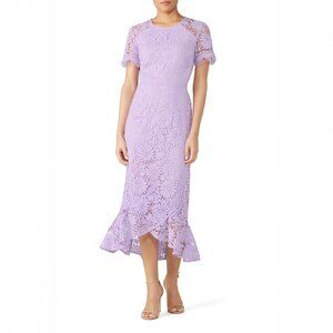 Lavender Floral Embroidered Sheath Dress